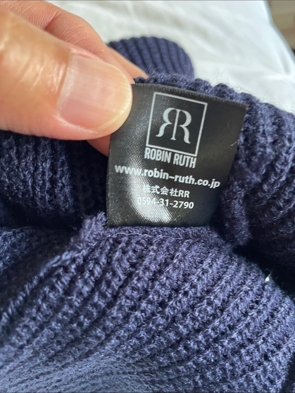 Robin Ruth Navy Ribbed Knit Beanie - Picture 6 of 6